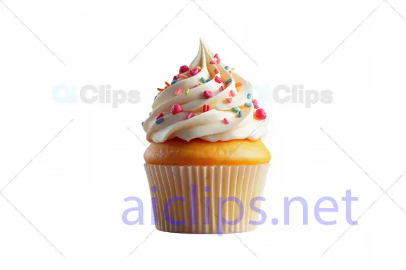 Vanilla Cupcake with Colorful Sprinkles 3D Model