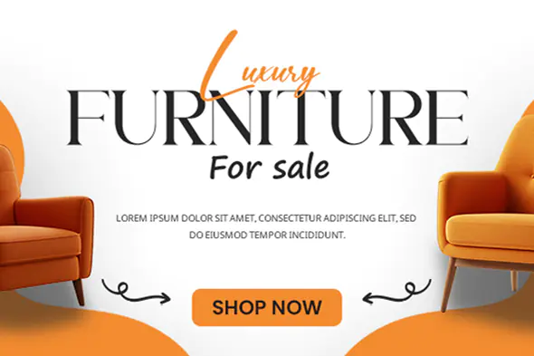 Luxury Orange Armchair Sale Banner