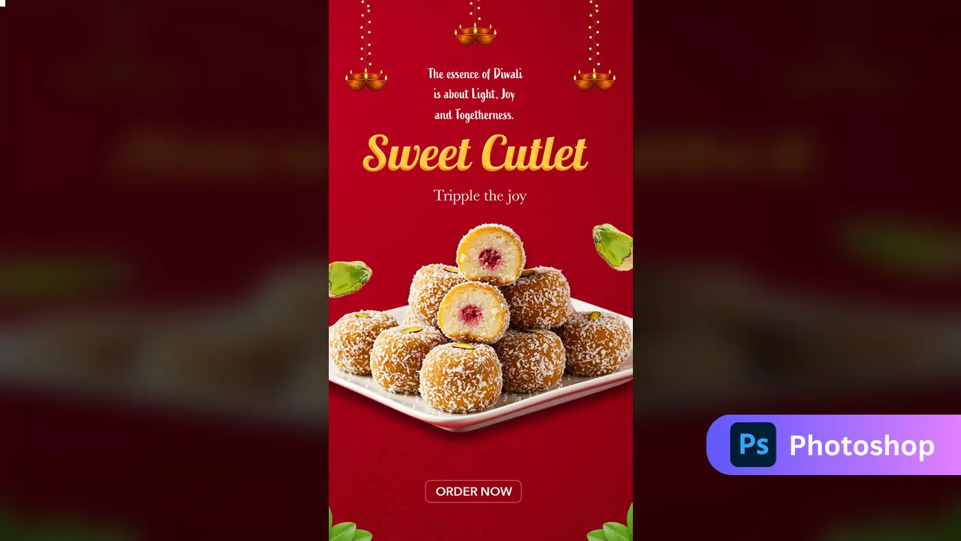 Diwali Sweet Cutlet Promotional Template