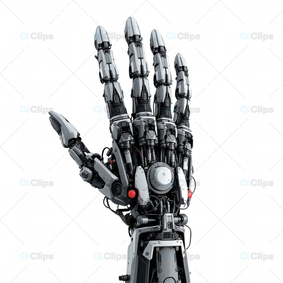 High-Tech 3D Robotic Hand Model with Mechanical Details