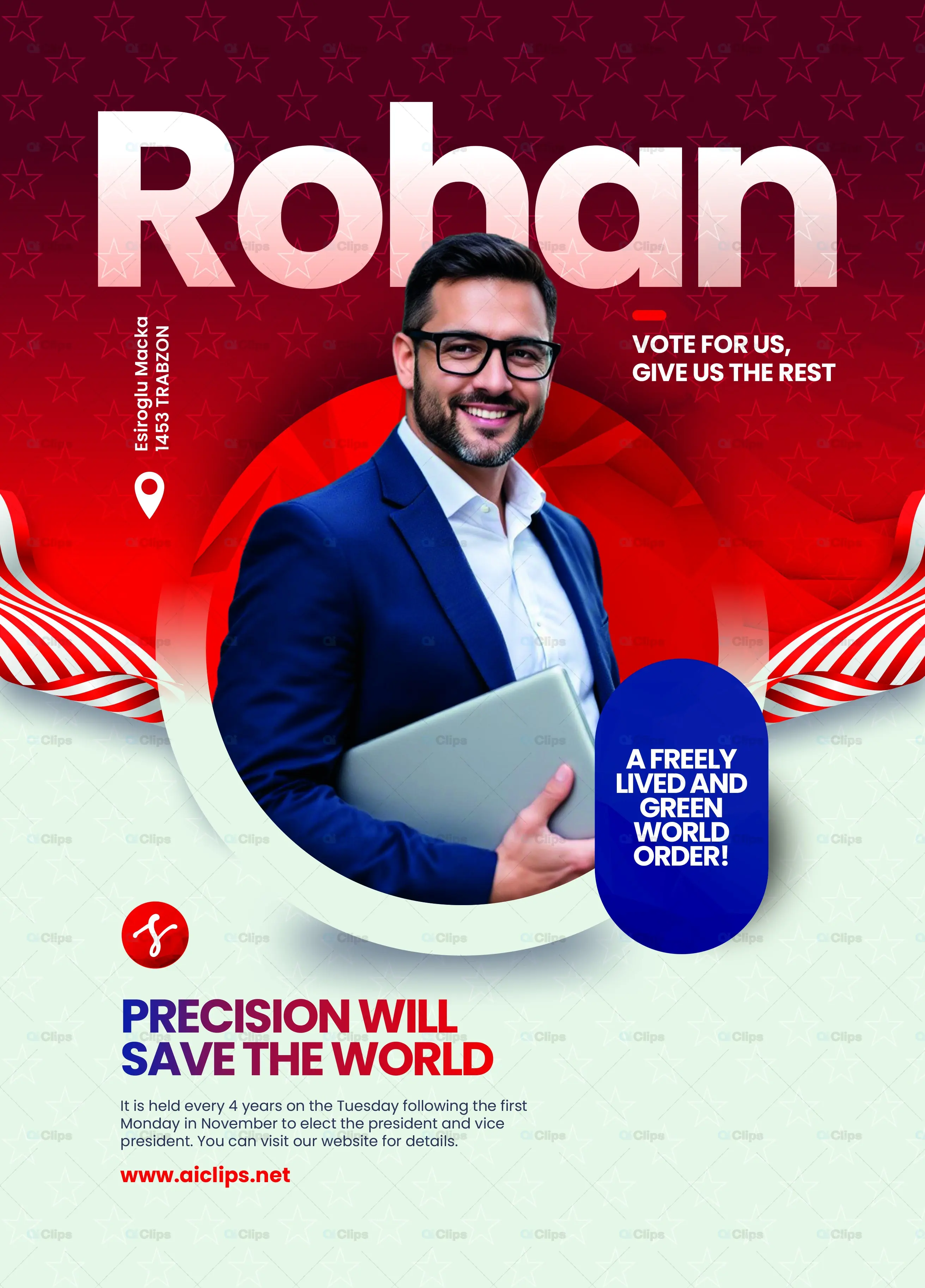 Professional Business Campaign Poster Template with Red Theme