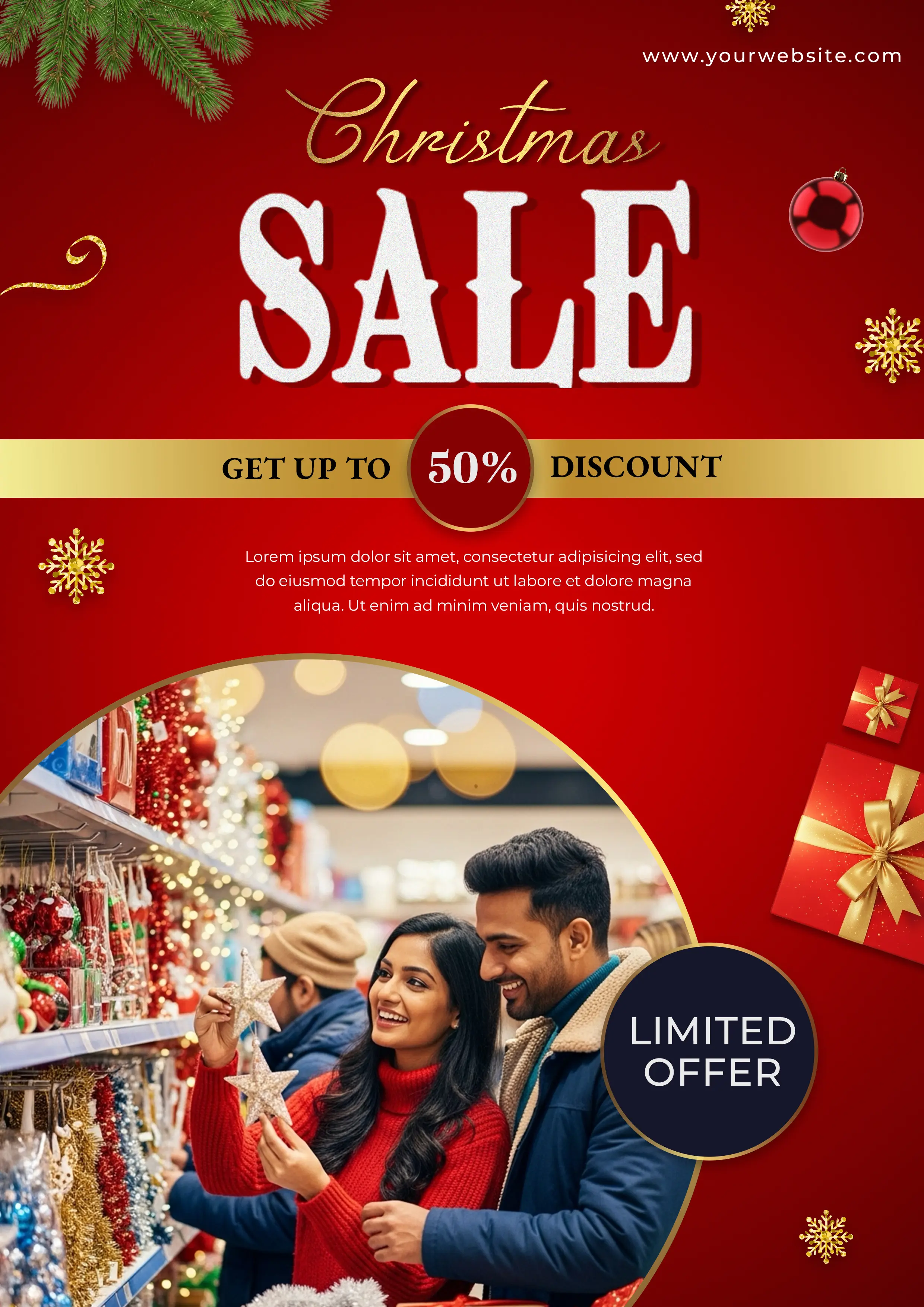 Luxury Christmas Sale Promotion Template