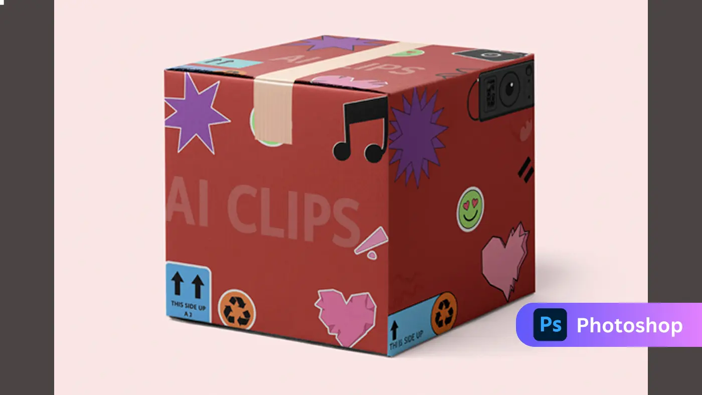Playful Doodle Shipping Box Mockup