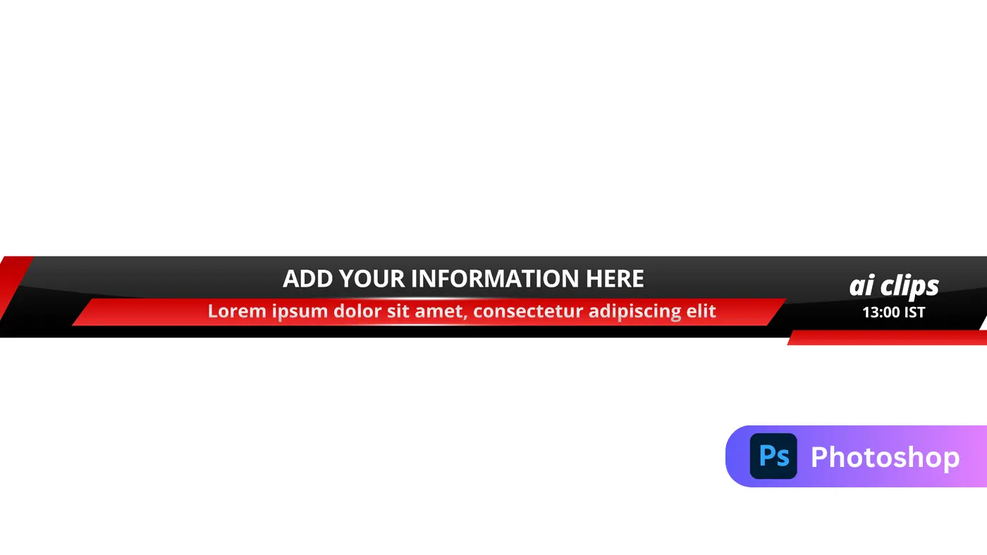 Red and Black Lower Third Template