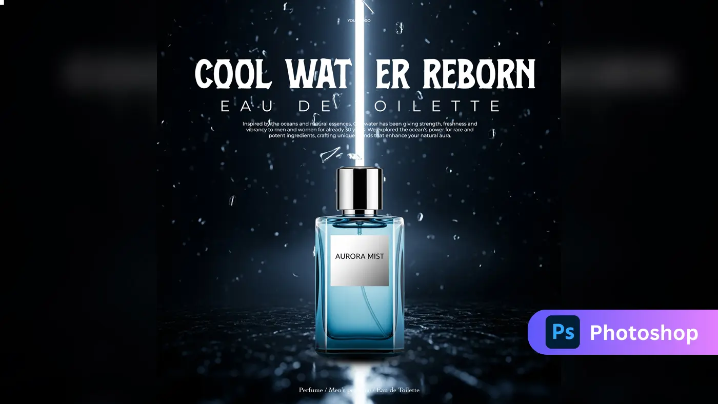 Dynamic Aquatic Perfume Ad Template