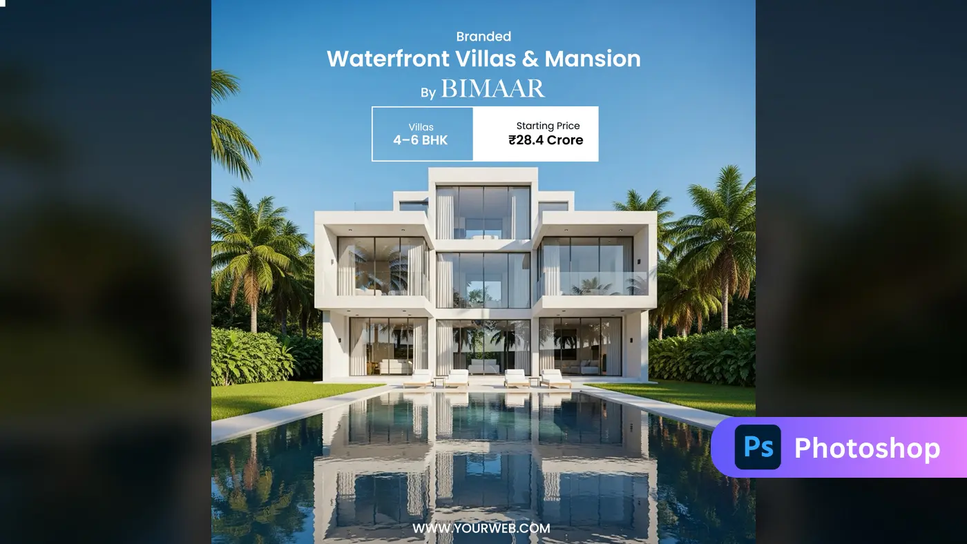 Luxury Waterfront Villa Property Banner Template