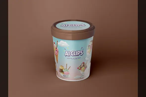 Ice Cream Tub Packaging Mockup