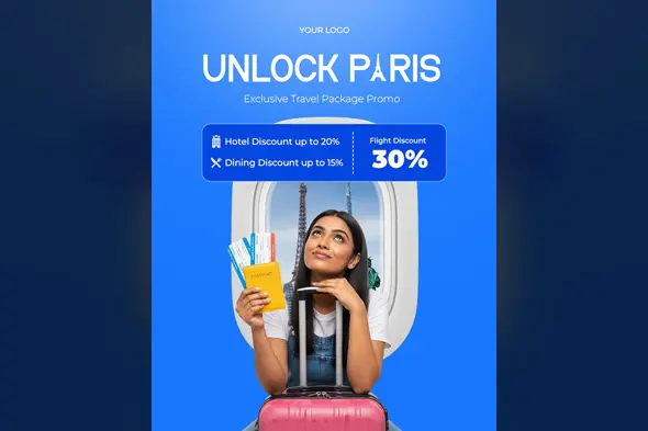 Paris Holiday Package Ad Template