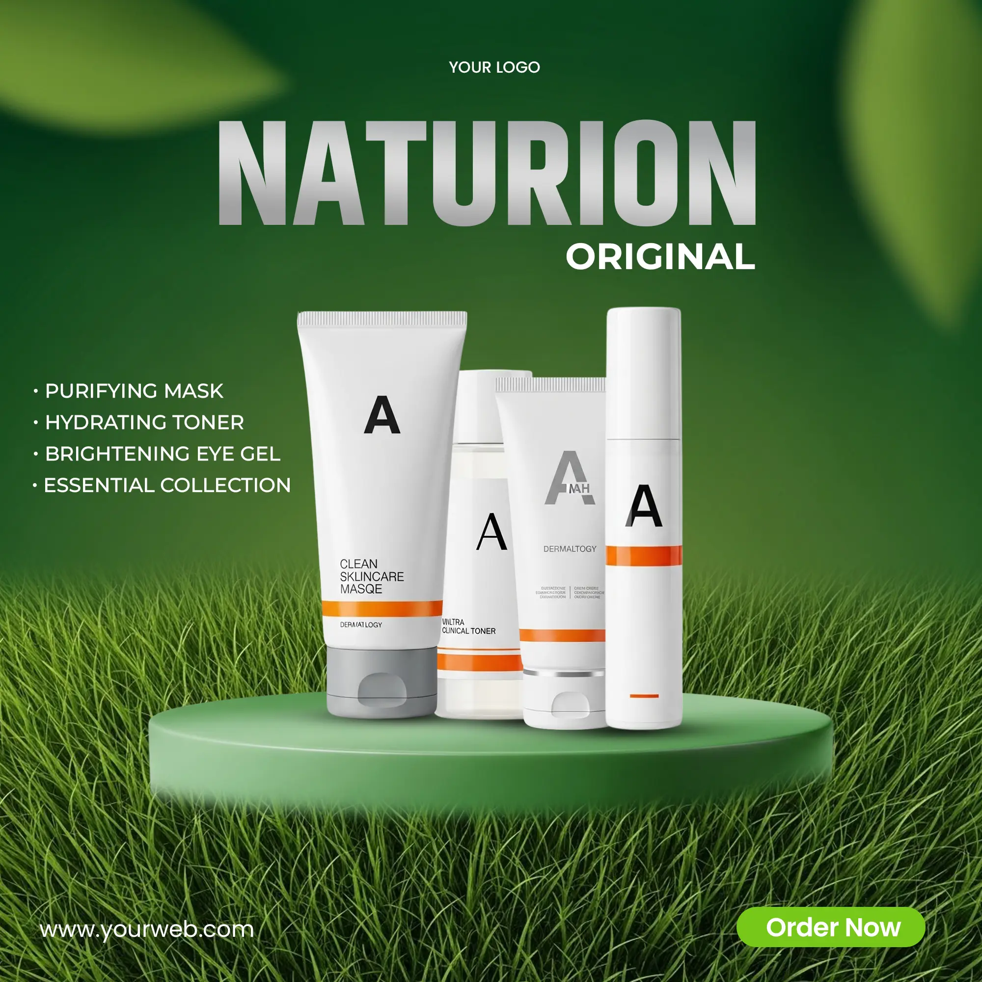 Natural Cosmetics Product Ad Template