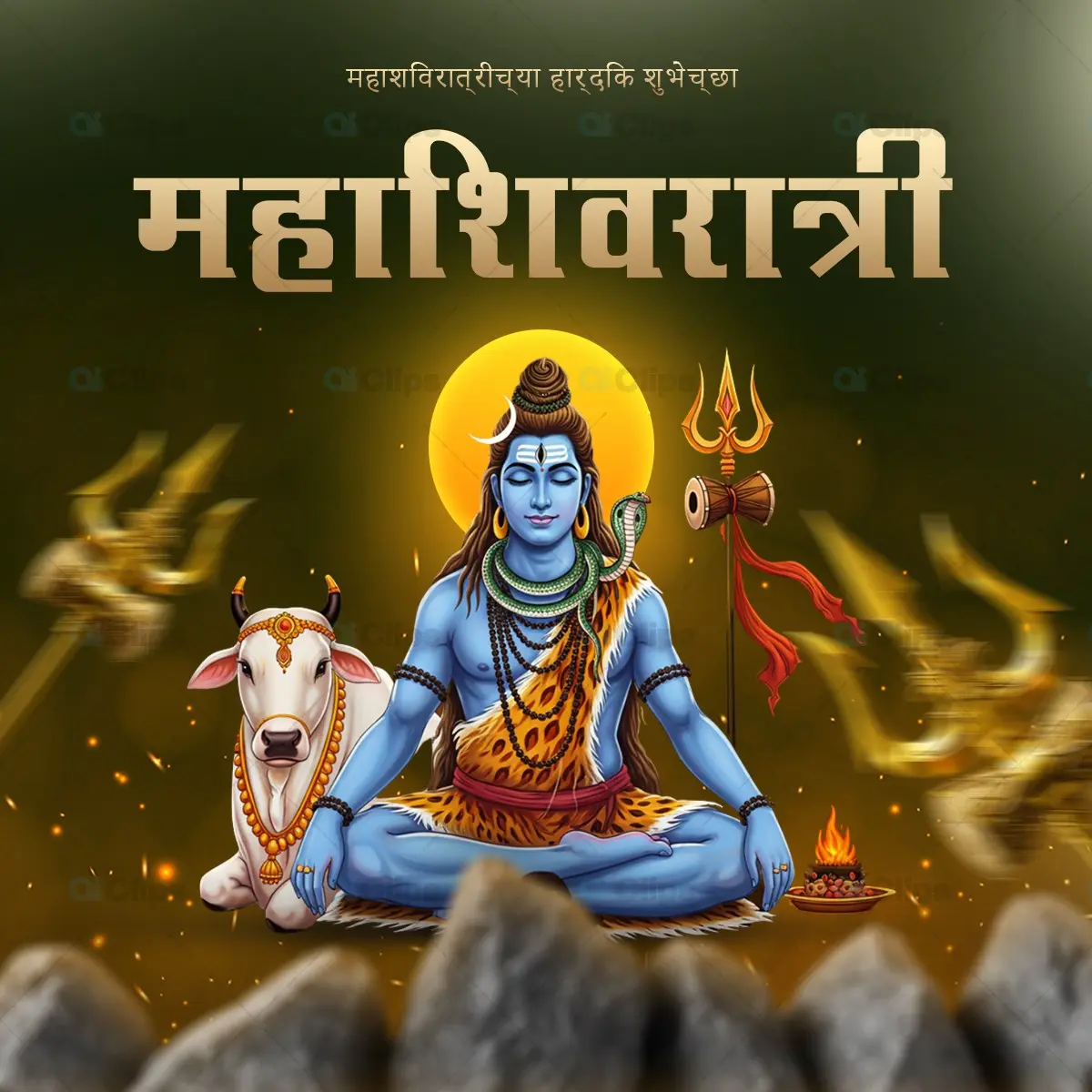 Lord Shiva Meditation Maha Shivratri PSD