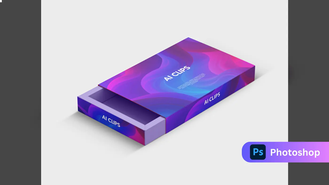 Gradient Drawer Box Mockup