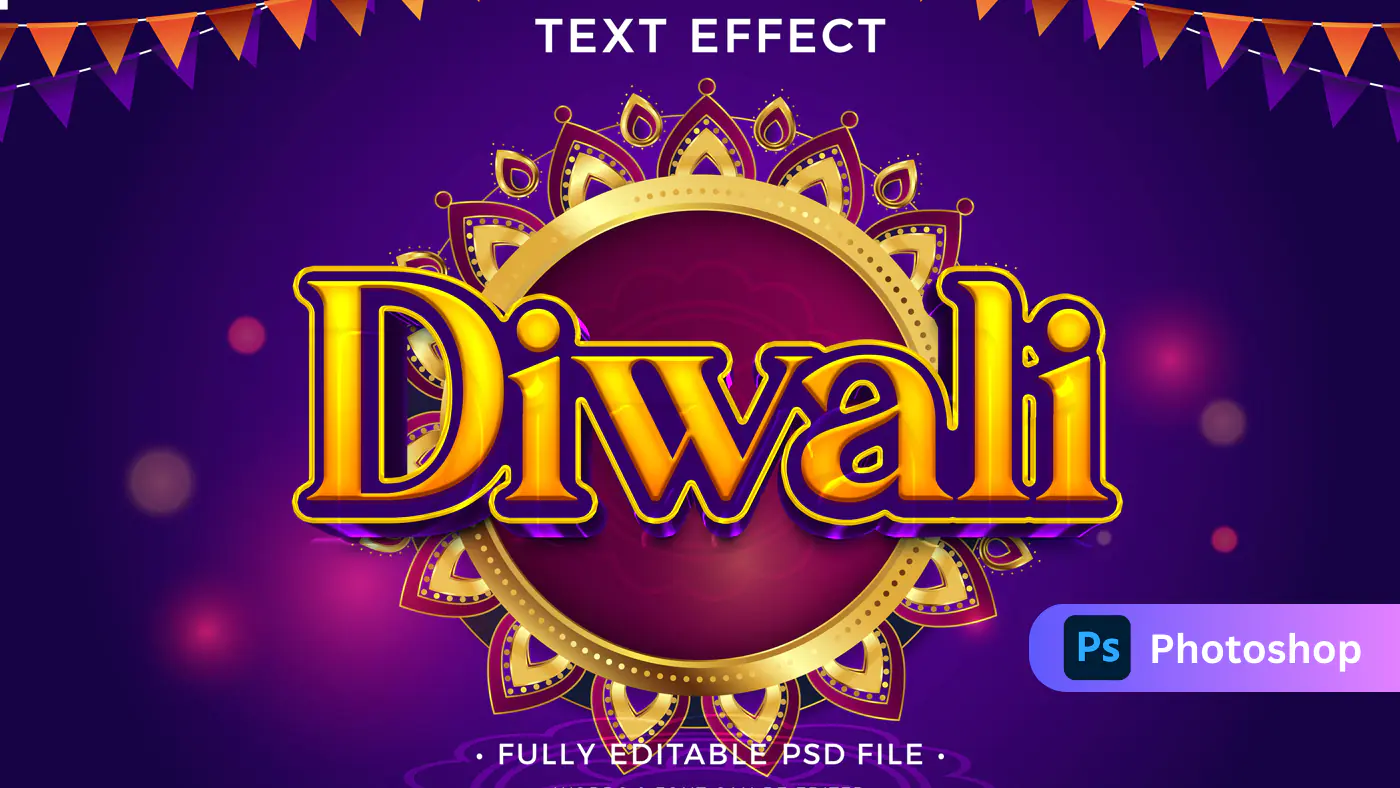 Celebration Diwali Text Effect Design