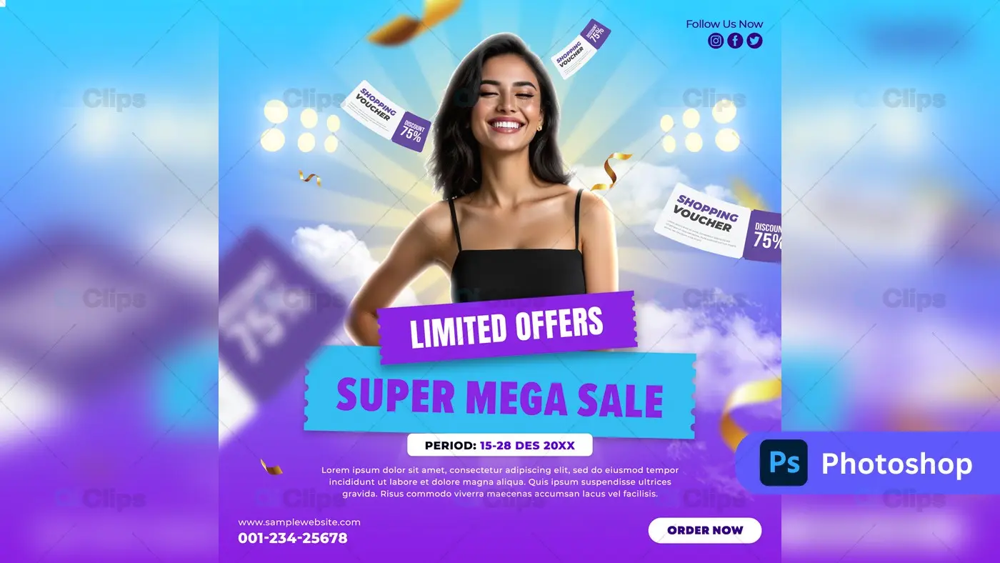 Super Mega Sale Promotional Banner