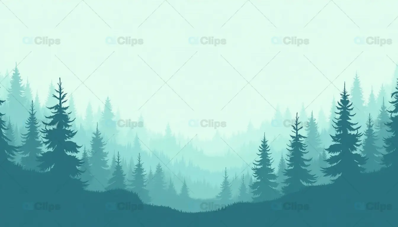 Foggy Forest Silhouette Background