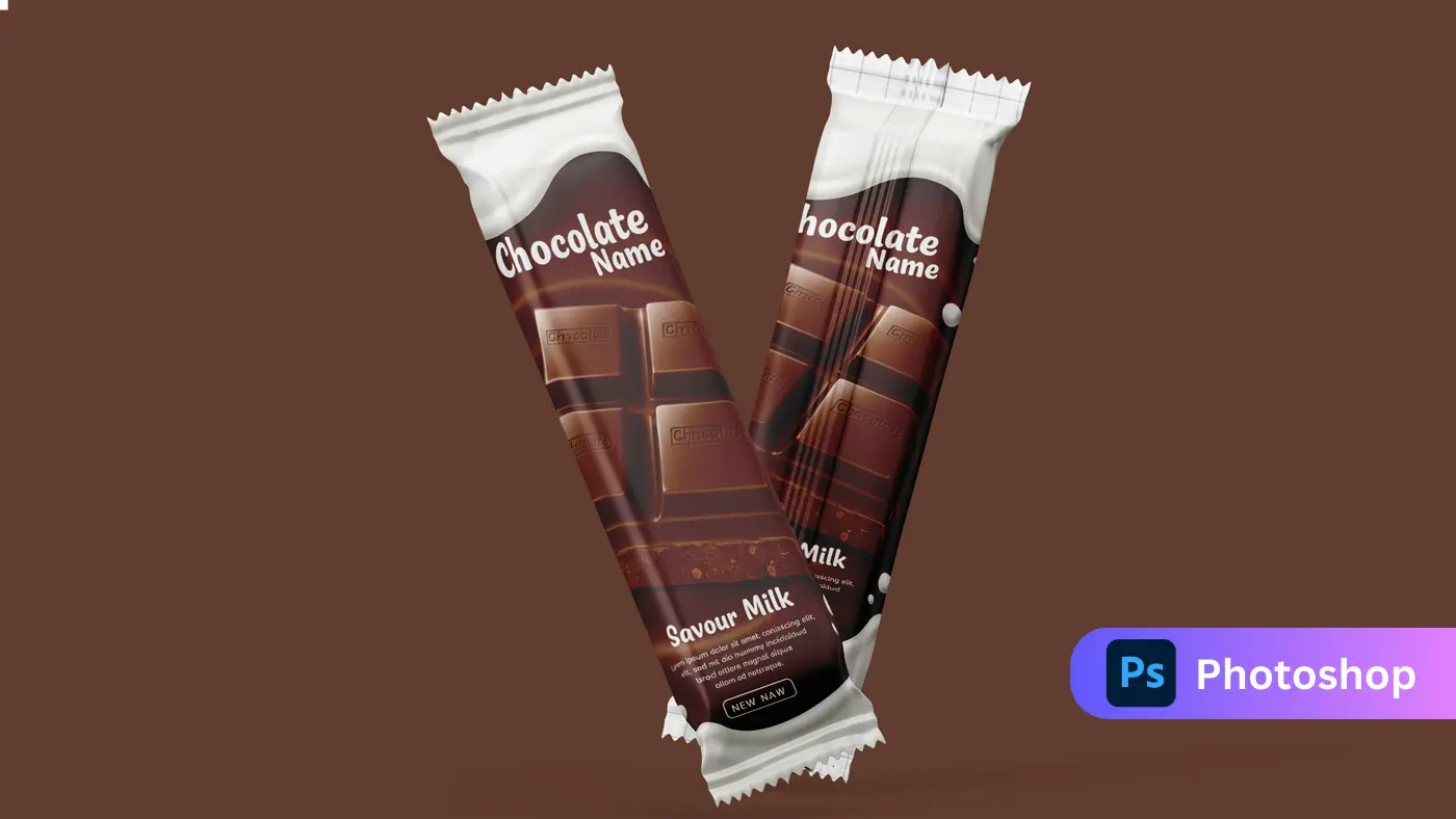 Realistic Chocolate Bar Branding Mockup