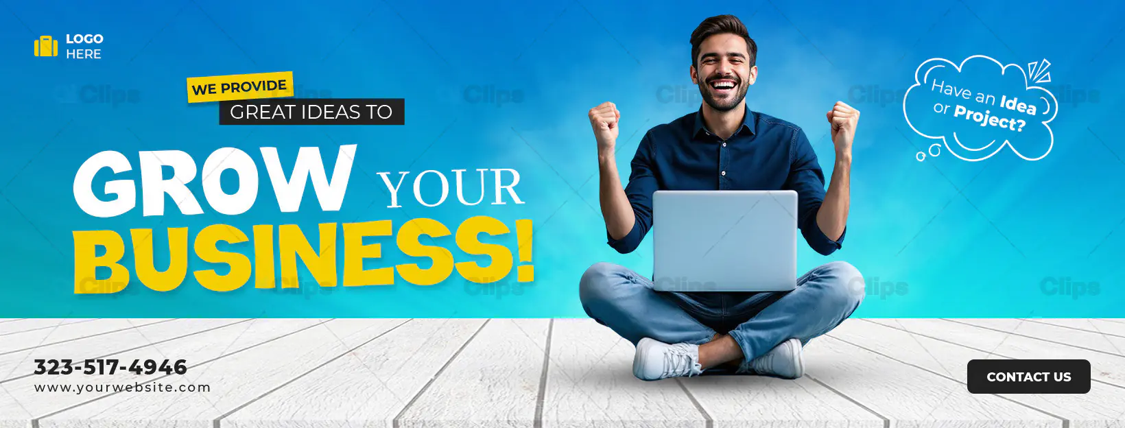 Business Growth Marketing Banner PSD Template