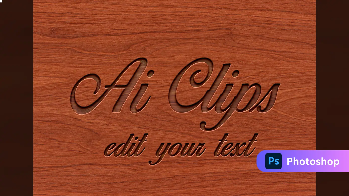 Elegant Wooden Text Photoshop Template for Professionals