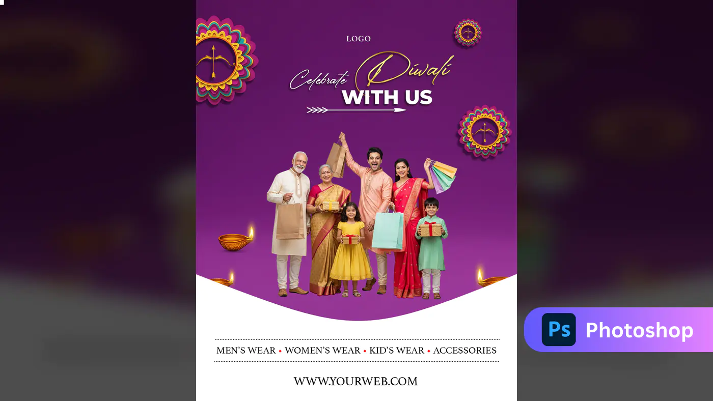 Festive Family Shopping Diwali Template