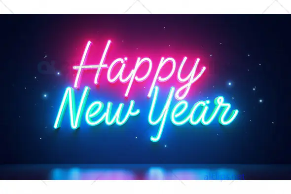 Happy New Year Neon Sign – Festive Neon Typography Design