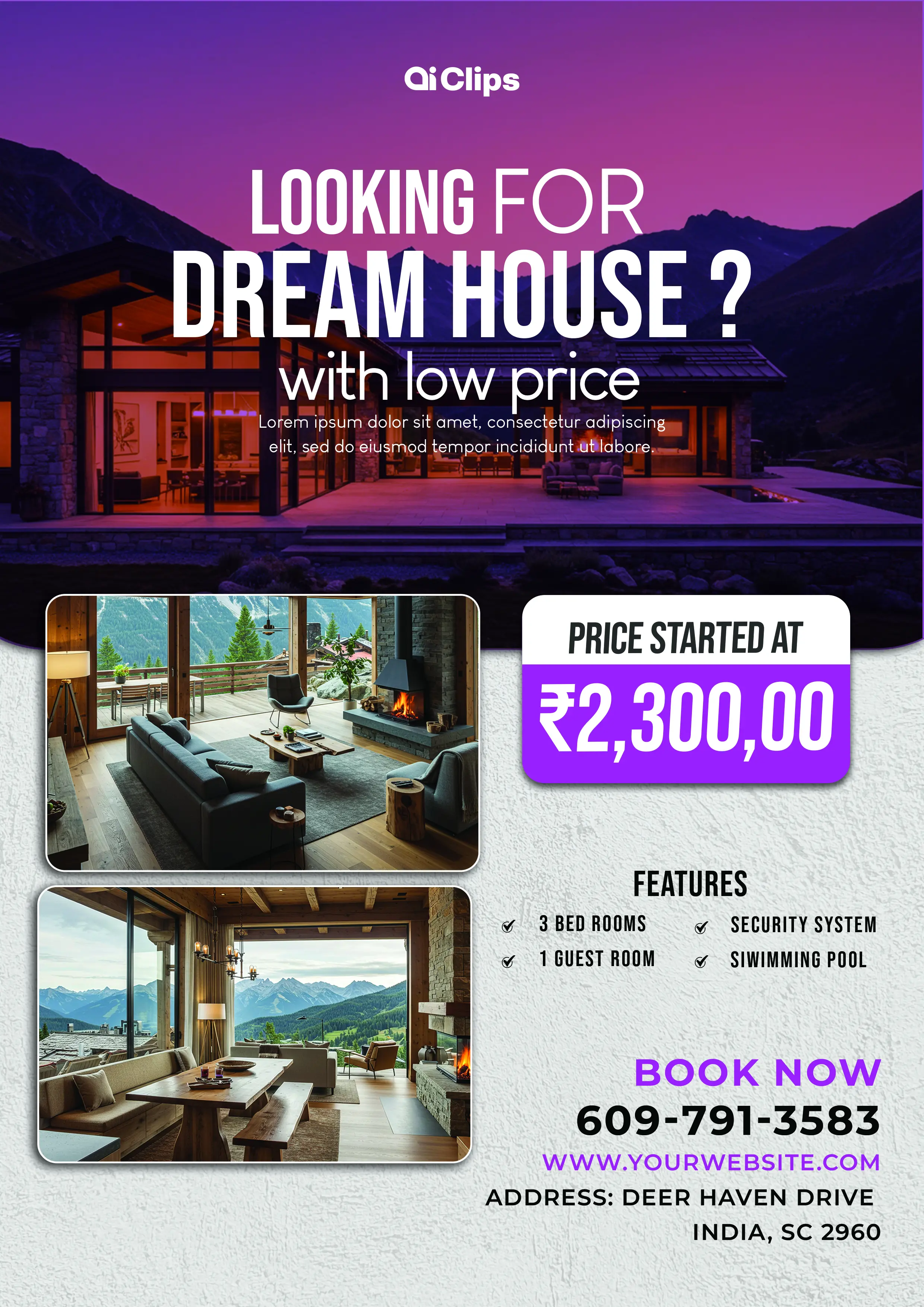 Modern Dream House Photoshop Template for Real Estate Ads