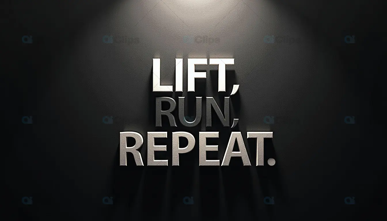 Lift, Run, Repeat - Dark Minimalist Fitness Poster
