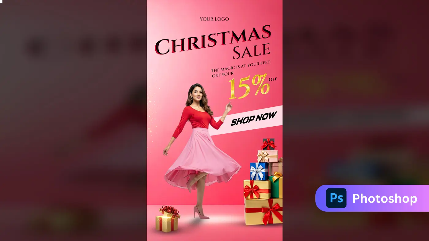 Vibrant Fashion Christmas Sale Banner Template