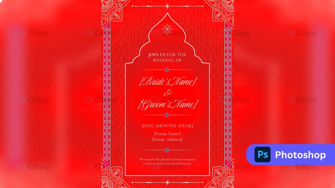Royal Red Wedding Invitation Template