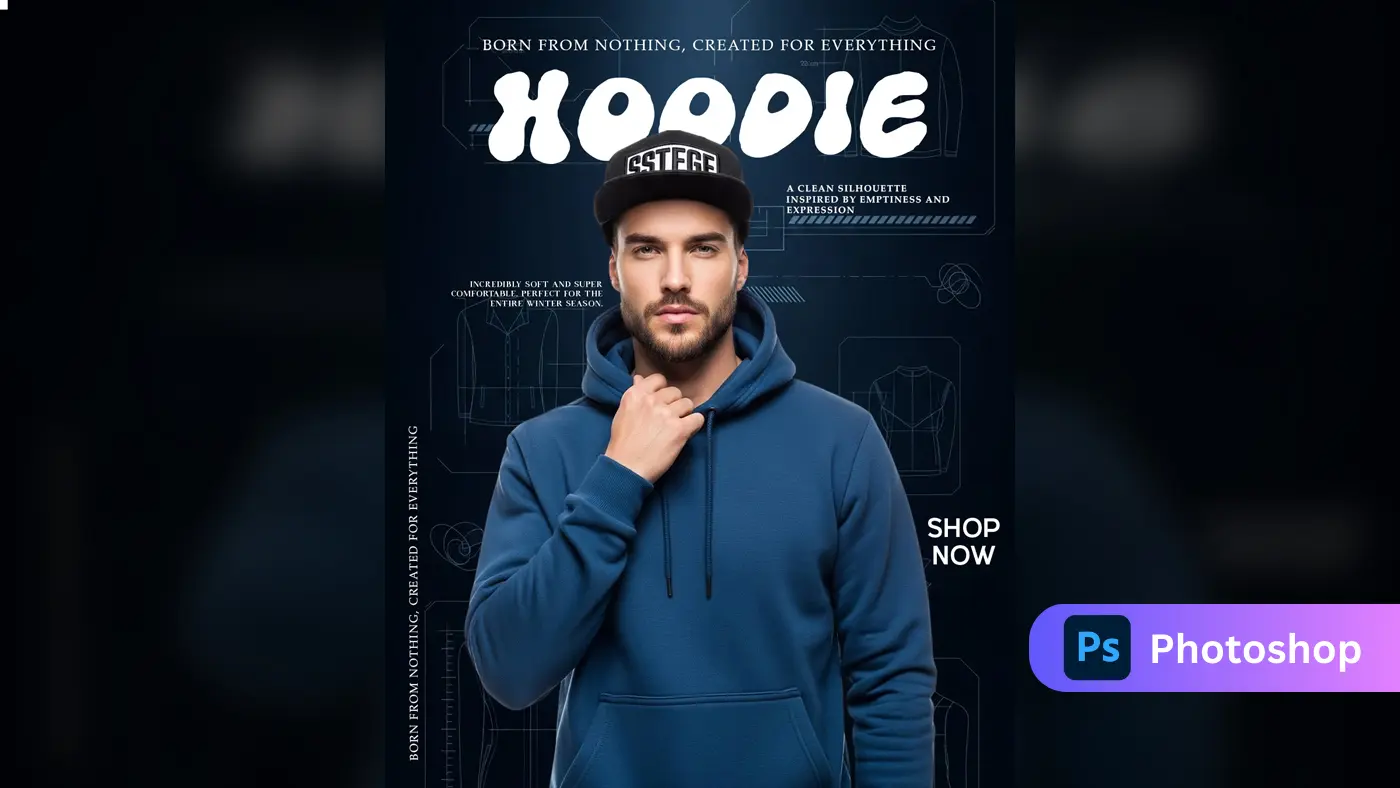 Urban Hoodie Fashion Ad Template