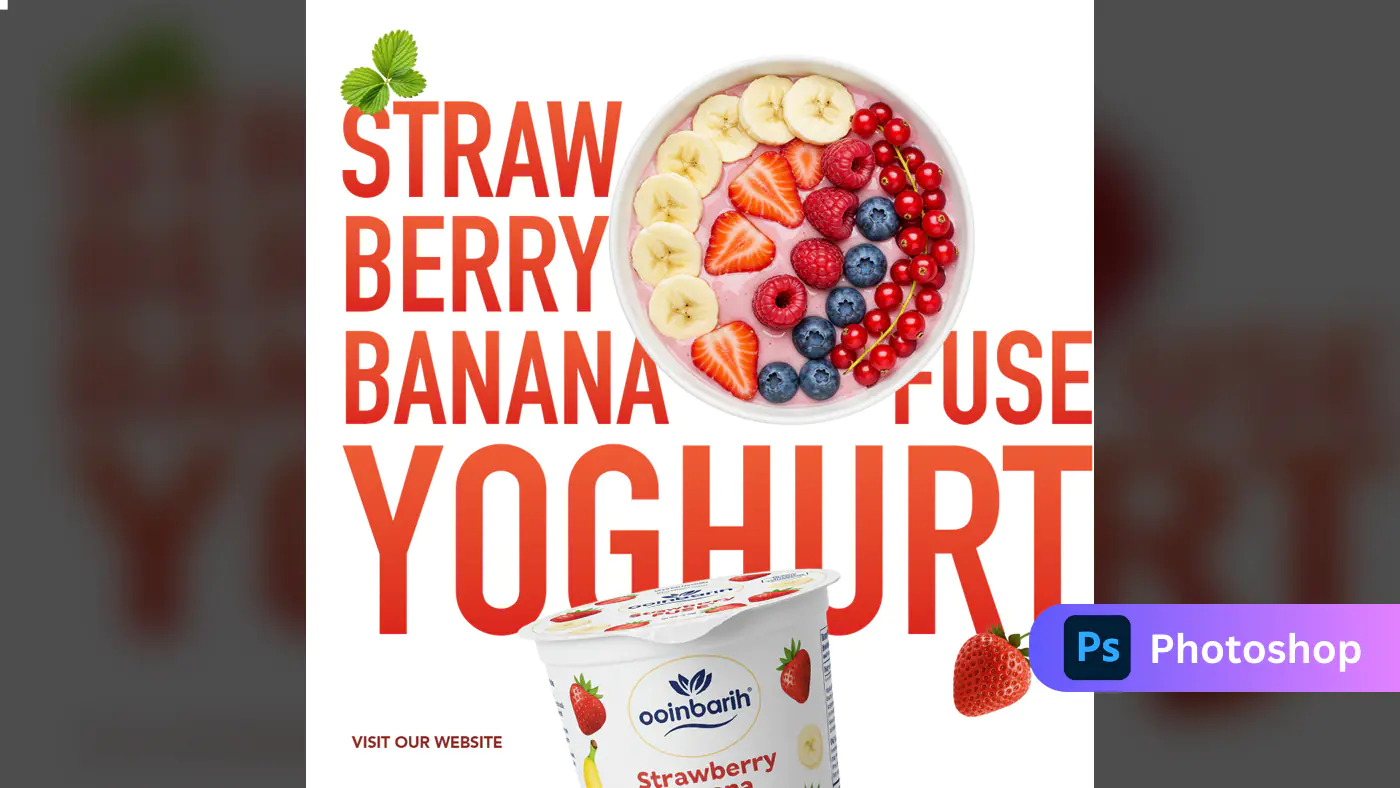 Enhanced Fruity Yogurt Ad Template
