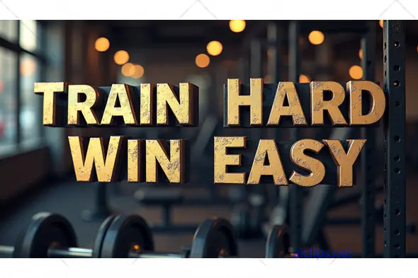 Motivational Gym Quote - Train Hard, Win Easy
