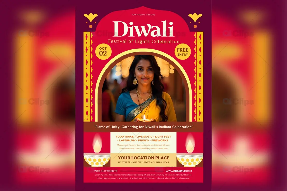 Diwali Festival Event Flyer PSD Template