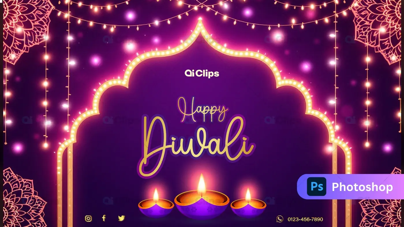 Happy Diwali Festival Flyer PSD Template