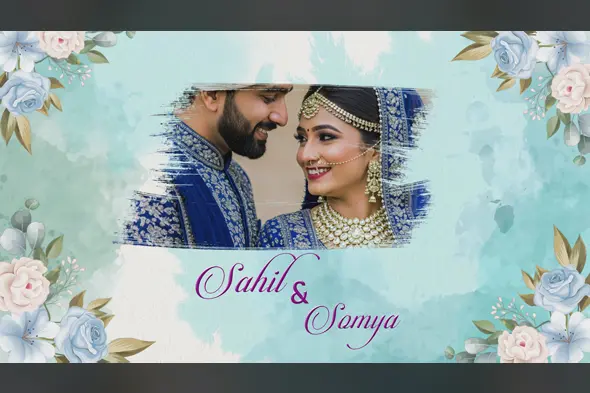Elegant Indian Wedding Invitation Template with Floral Frame