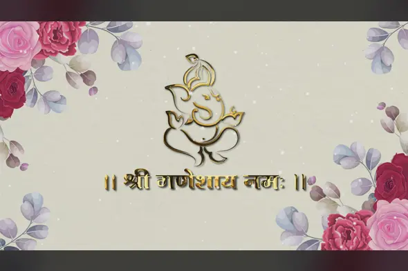 Elegant Ganesh Logo with Floral Frame Template wiith Edius 8 Pro