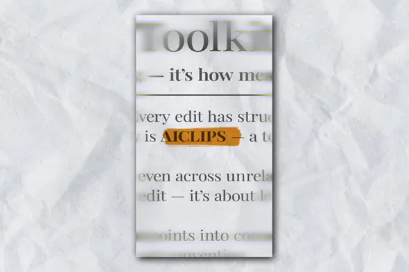 Vertical Newspaper Text Reveal Animation