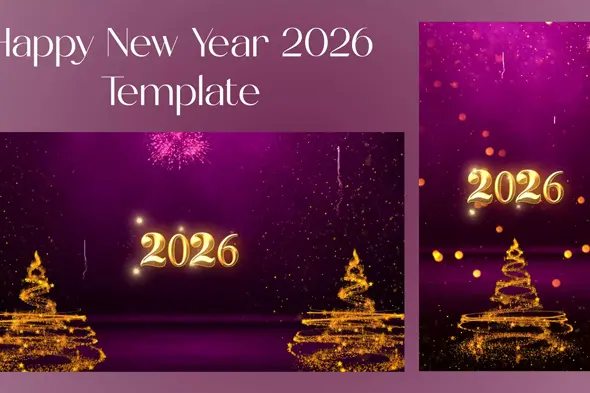 Golden Particulate New Year 2026 Animation