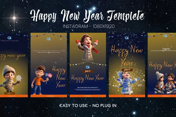 Cosmic New Year Instagram Story Pack
