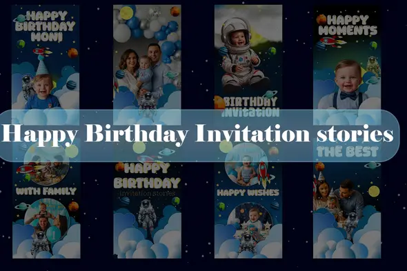 Space-Themed Birthday Instagram Story Pack