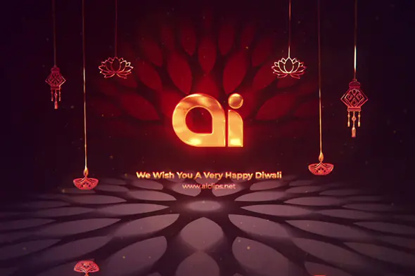 Elegant Diwali Corporate Greeting Logo Reveal Template