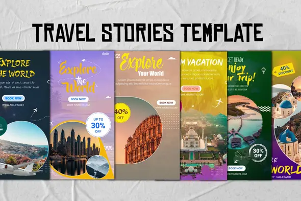Vibrant Travel Agency Stories Template
