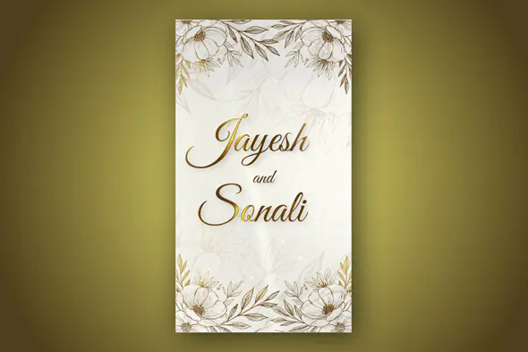 Golden Floral Wedding Invite Animation