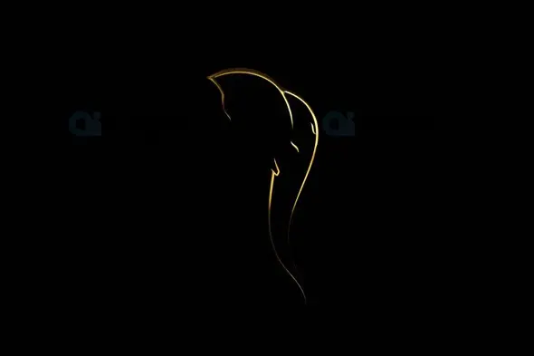 Minimal Golden Ganesha Silhouette Animation with Transparent Background