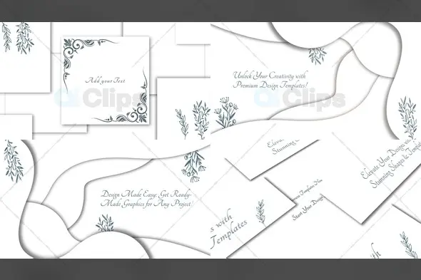 Elegant Floral Border Template with Paper Cut Effect