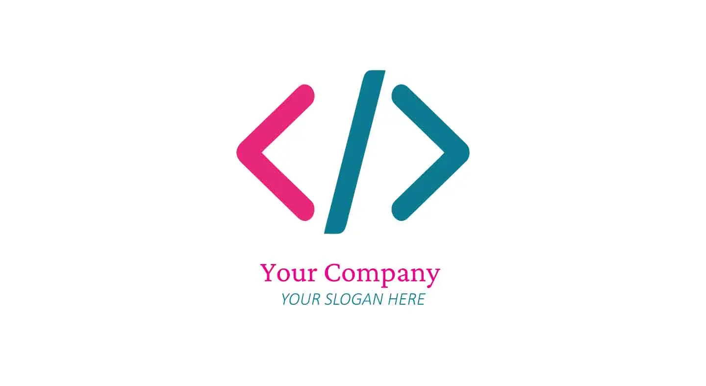 Modern Code Bracket Tech Logo Design