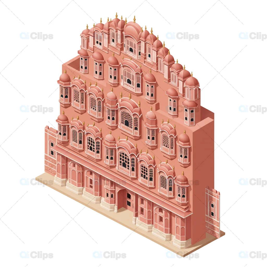 3D Hawa Mahal Illustration