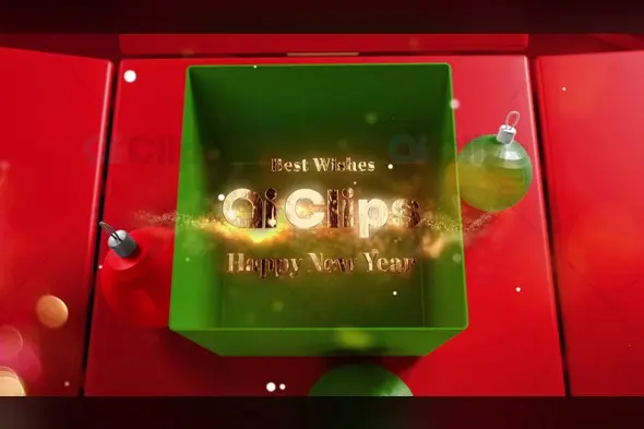 Elegant 3D Christmas Box New Year Animation