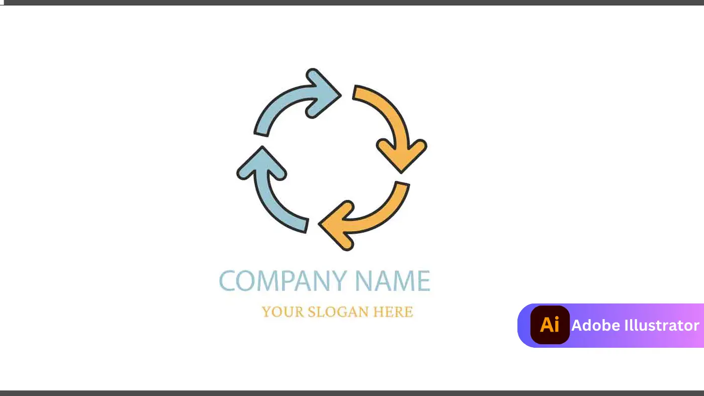 Circular Arrows Logo Design with Alternating Colors
