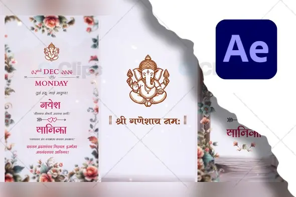 Traditional Marathi Wedding Invitation Template for After Effects