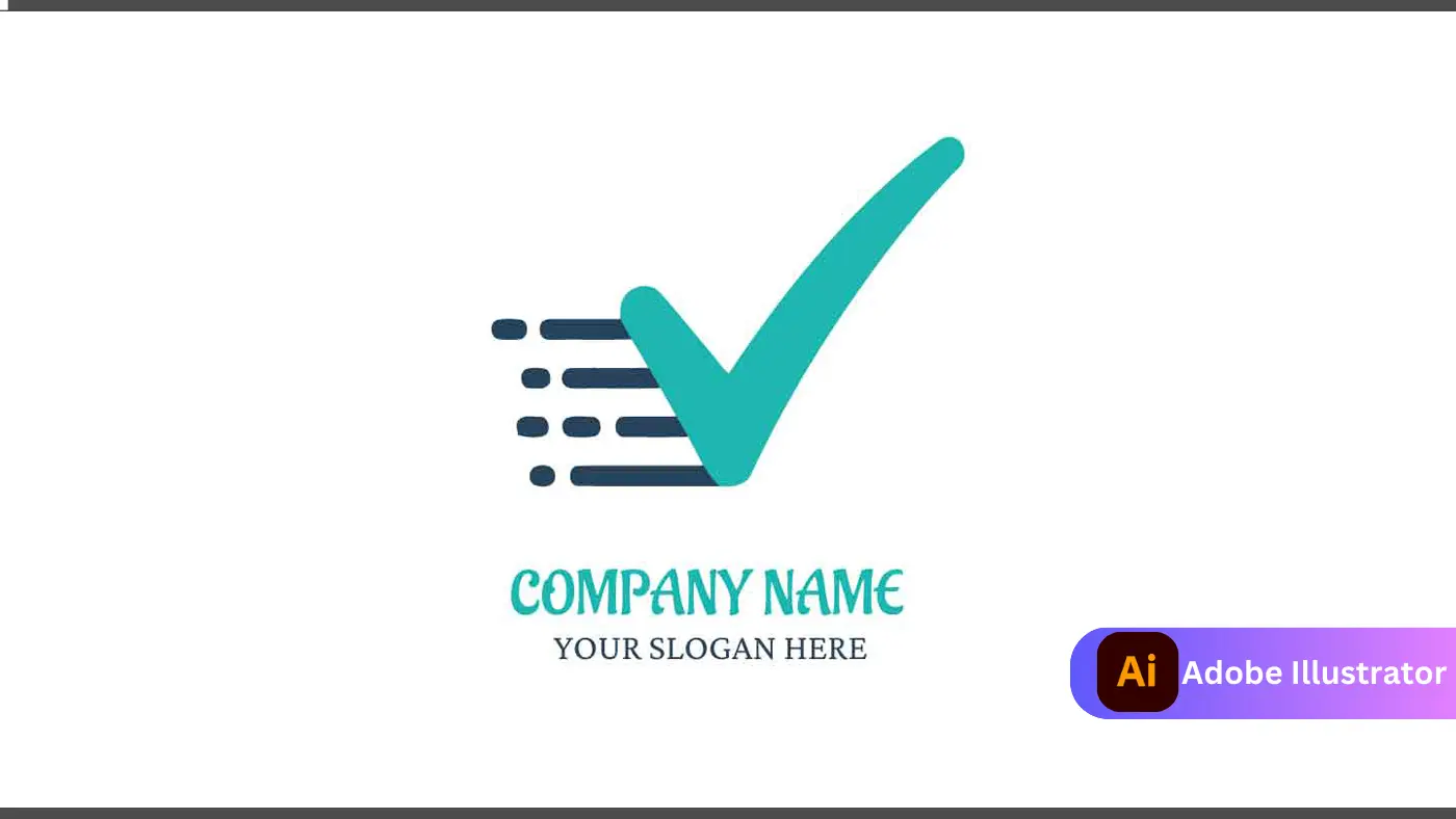 Dynamic Checkmark Logo with Speed Lines