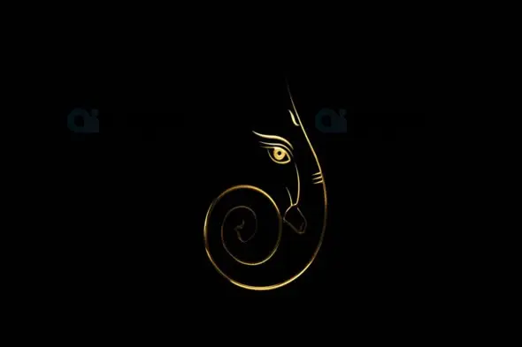 Elegant Ganesha Spiral Face Animation with Transparent Background